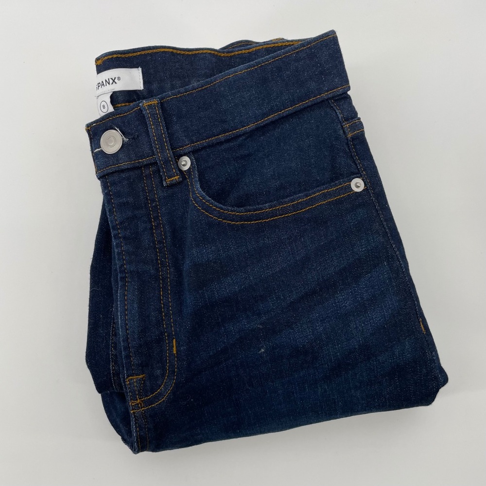 Spanx Flare Jeans Women's 8 Dark Indigo High Rise Stretch Denim 21269R Blue